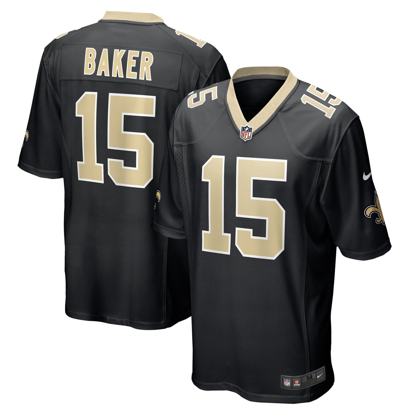 Men's Nike Kawaan Baker Black New Orleans Saints Game Player Jersey