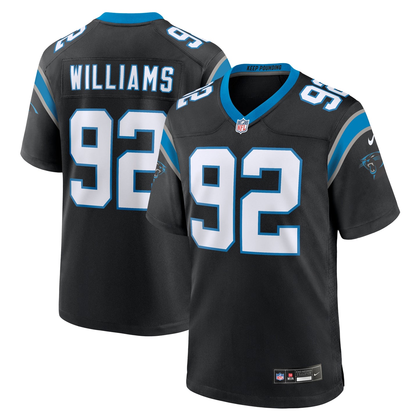 Raequan Williams Carolina Panthers Nike Team Game Jersey - Black