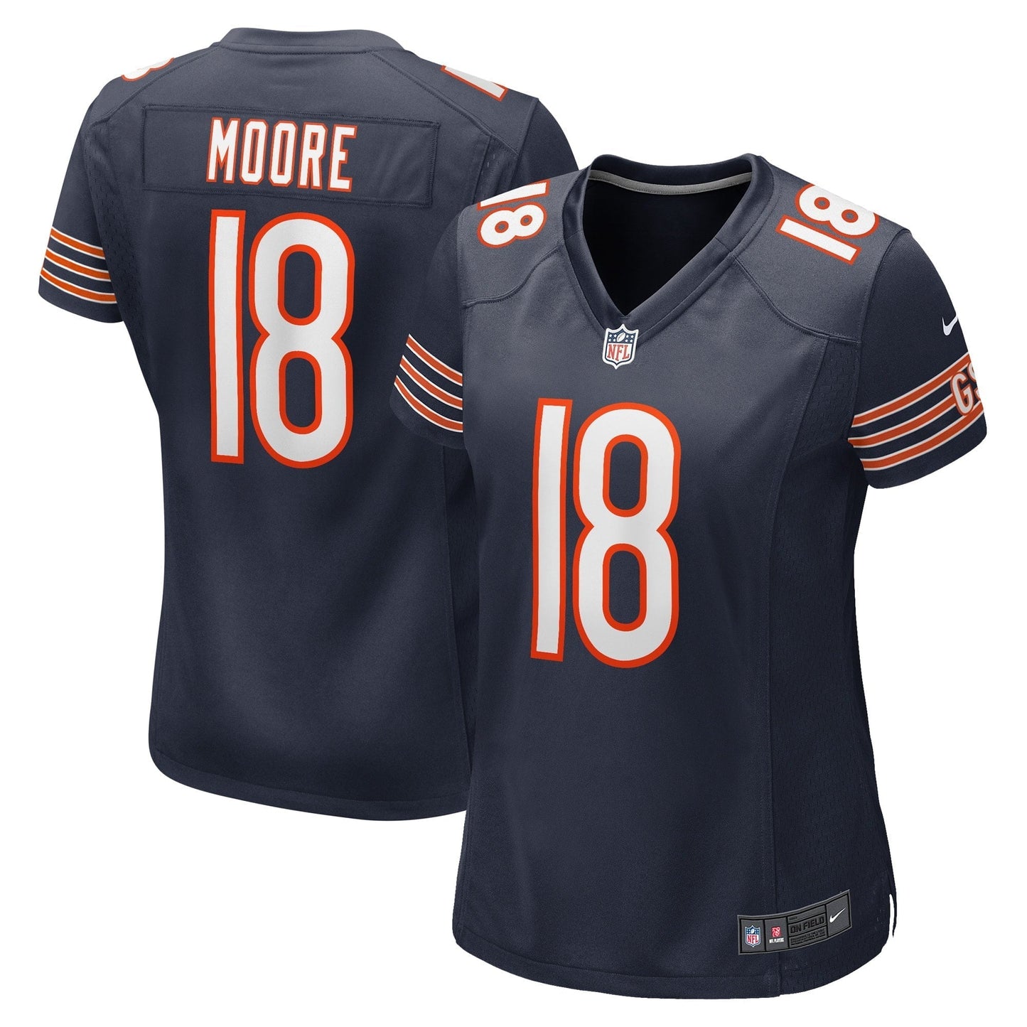 Women's Nike David Moore Navy Chicago Bears Game Player Jersey