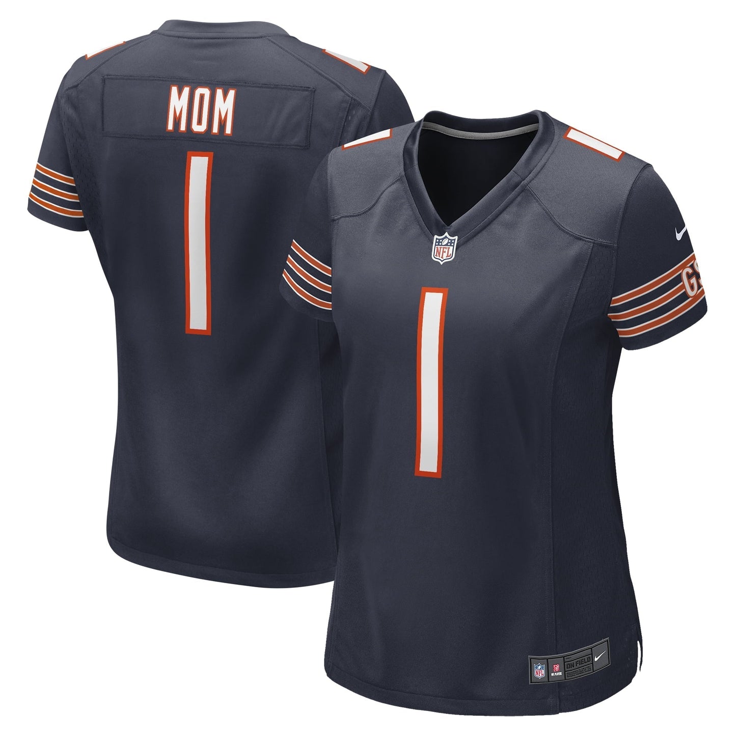 Women's Nike Number 1 Mom Navy Chicago Bears Game Jersey