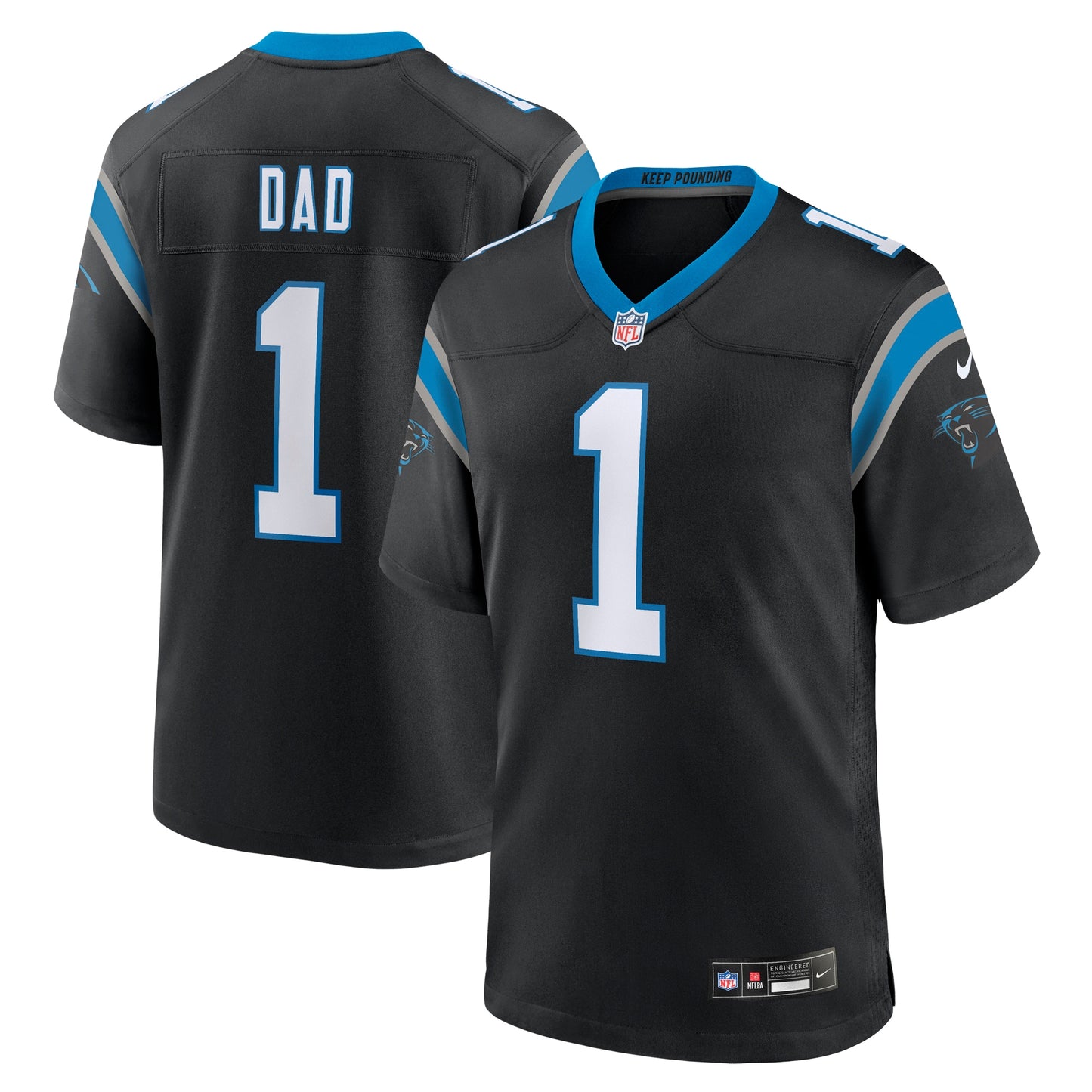 Number 1 Dad Carolina Panthers Nike Game Jersey - Black